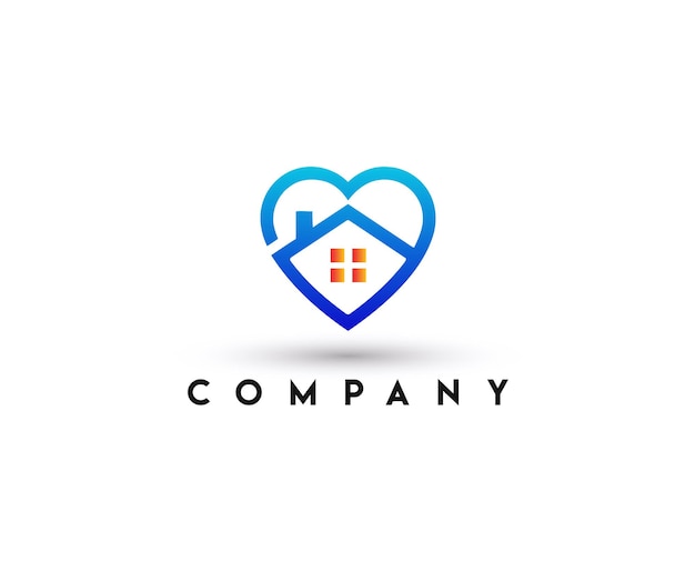 Logotipo de amor de la casa
