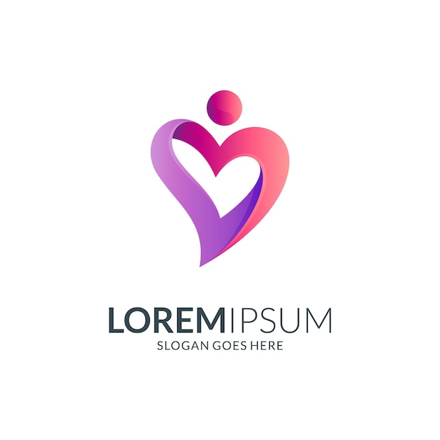 Logotipo de amor y cuidado