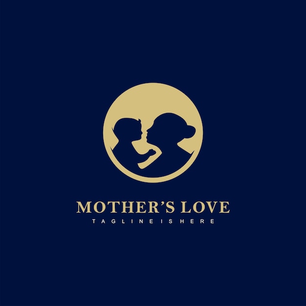 Logotipo de amor de madre simple y moderno