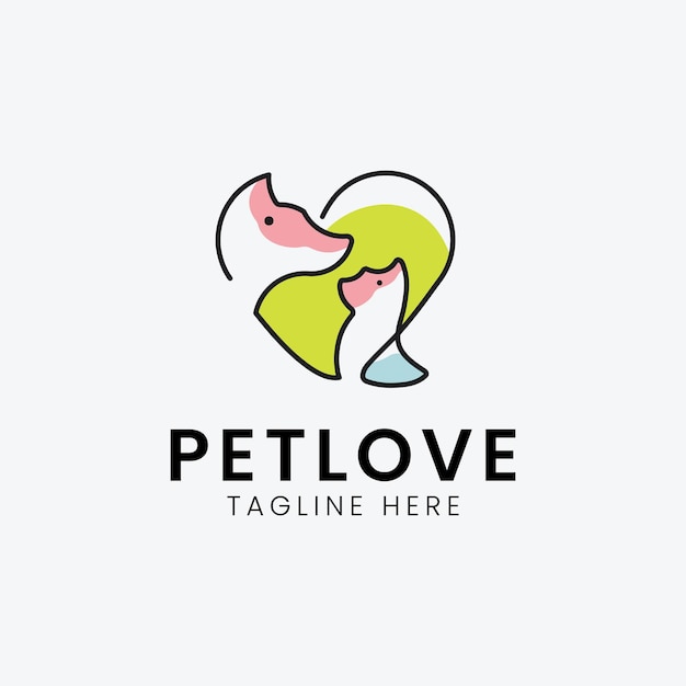 logotipo de amor para mascotas