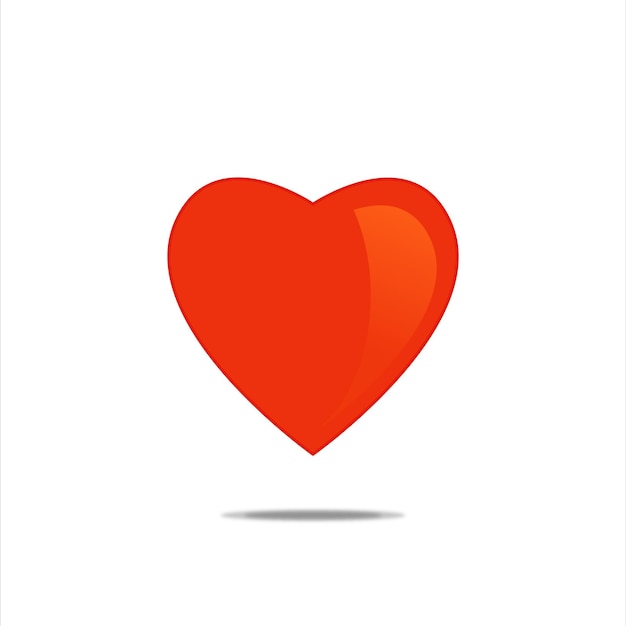 Logotipo de amor de símbolo de corazón rojo. Ilustración de vector de diseño gráfico sobre fondo blanco