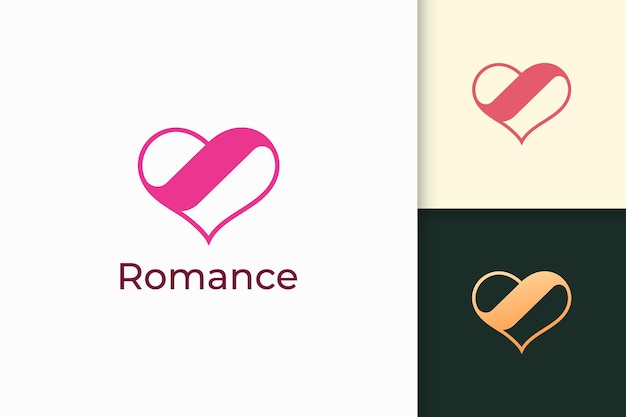 El logotipo de amor simple representa el romance o la relación.