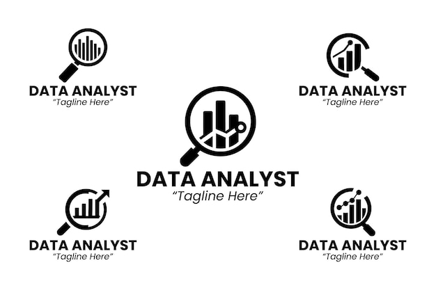 El logotipo del analista de datos de la colección Silhoutte