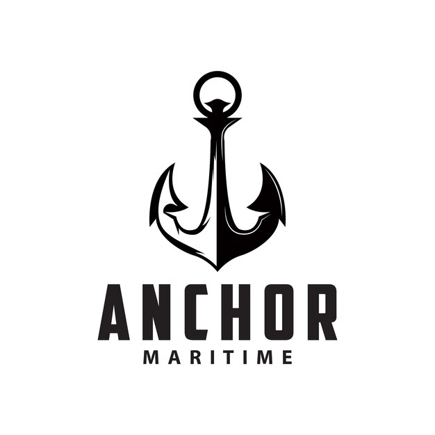 El logotipo del anclaje vectorial de la nave marina es un diseño minimalista sencillo.