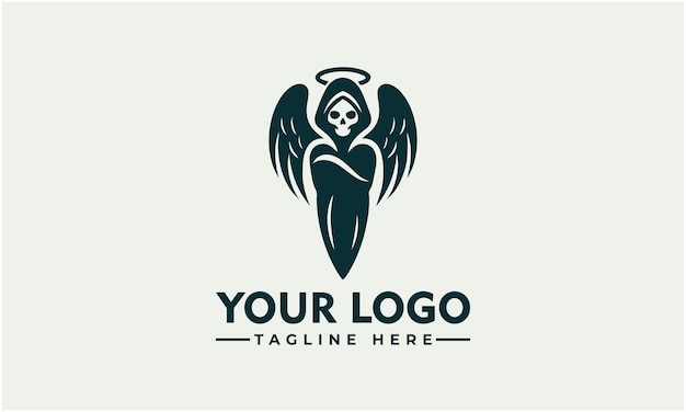 Logotipo de ángel con capucha simple Ángel de la vida y la muerte Diseño para apoyo a la depresión e industrias relacionadas