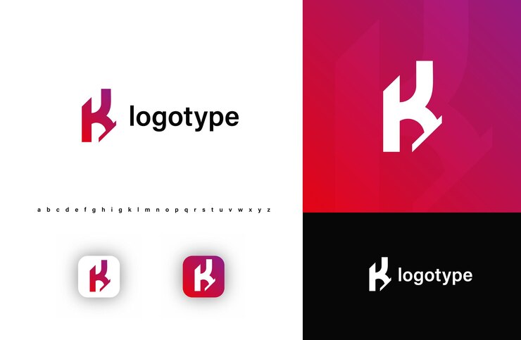 Vector logotipo angular deportivo futurista bordes geométricos dinámicos afilados letra k emblema innovador minimalista