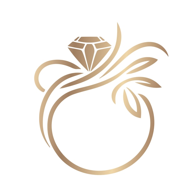 El logotipo del anillo de joyería vectorial
