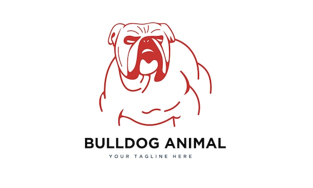 logotipo de animal de bulldog de línea