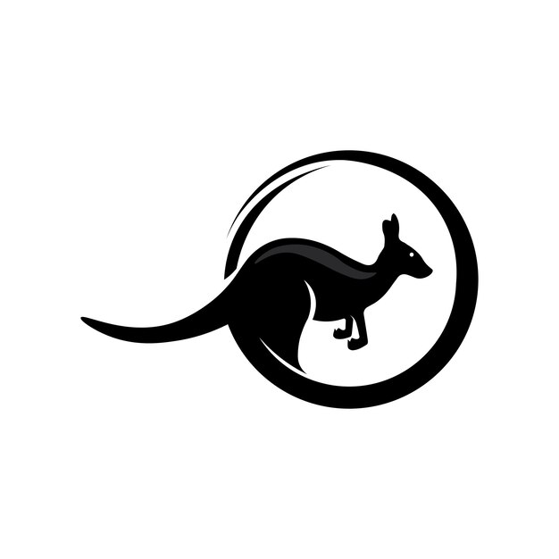 Vector logotipo de animal canguro e ilustración vectorial de diseño