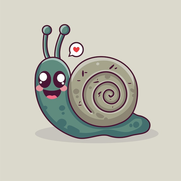 Logotipo de animal de caracol lindo caracol vector de dibujos animados caracoles animal caracol babosa kawaii