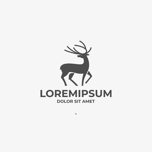 Logotipo de animal de ciervo elegante minimalista