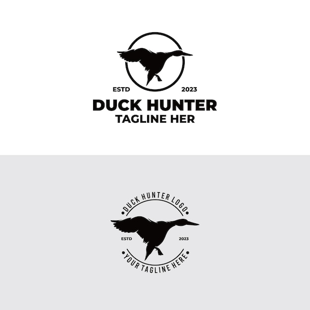 Vector logotipo de animal diseño de logotipo de silueta de pato