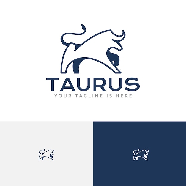 Logotipo de animal fresco de Taurus Bull Wild Strong