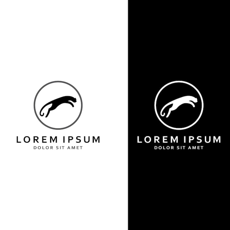 Vector logotipo animal de guepardo con plantilla de ilustración de vector de concepto de diseño