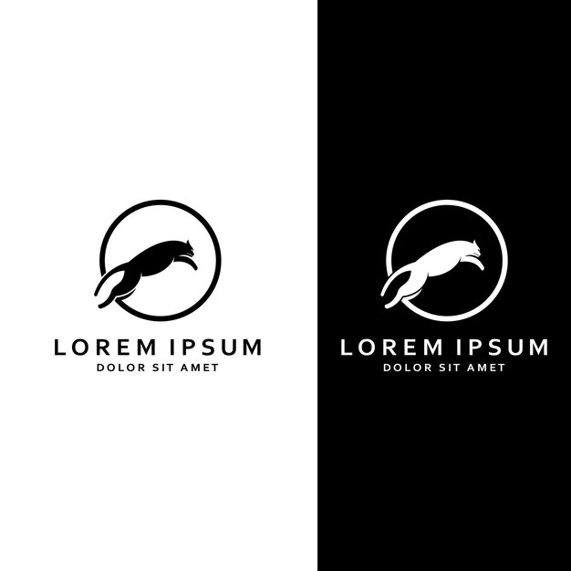 Logotipo animal de guepardo con plantilla de ilustración de vector de concepto de diseño