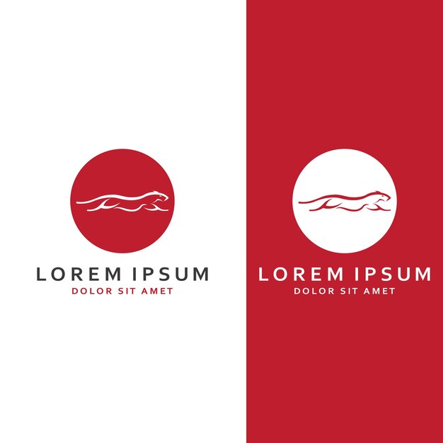 Logotipo animal de guepardo con plantilla de ilustración de vector de concepto de diseño