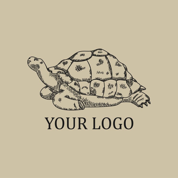 Vector el logotipo del animal de la tortuga de estilo vintage
