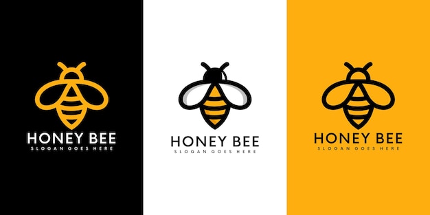 Logotipo de animales de abeja de miel