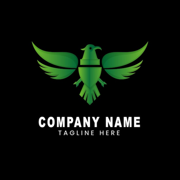 Logotipo de animales pájaro verde