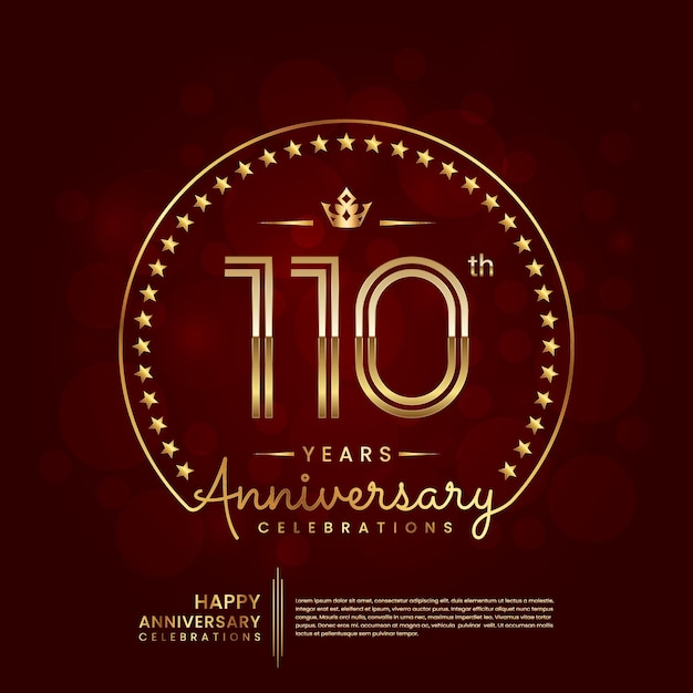 Logotipo de aniversario de 110 años en color dorado.