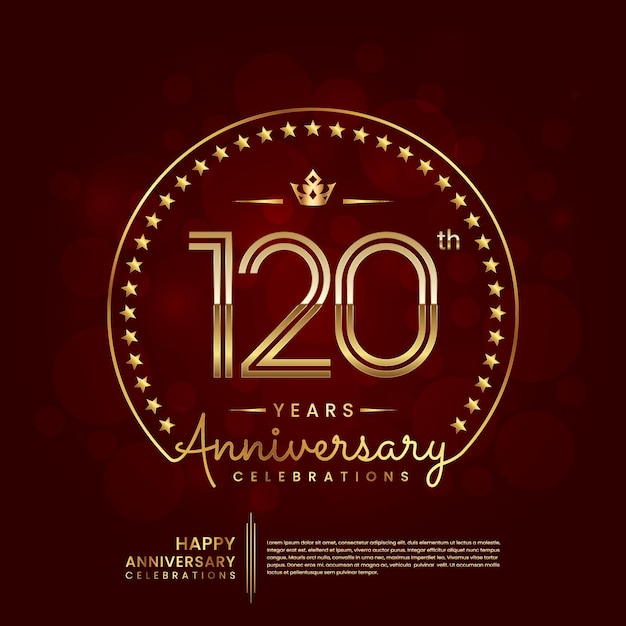 logotipo de aniversario de 120 años en color dorado