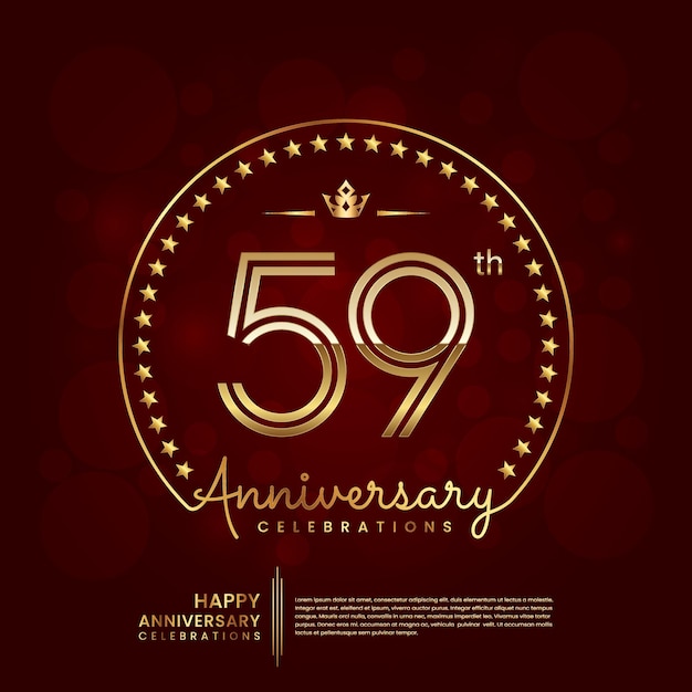 Logotipo de aniversario de 59 años en color dorado.