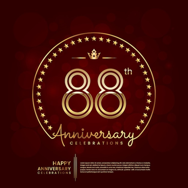 Logotipo de aniversario de 88 años en color dorado.