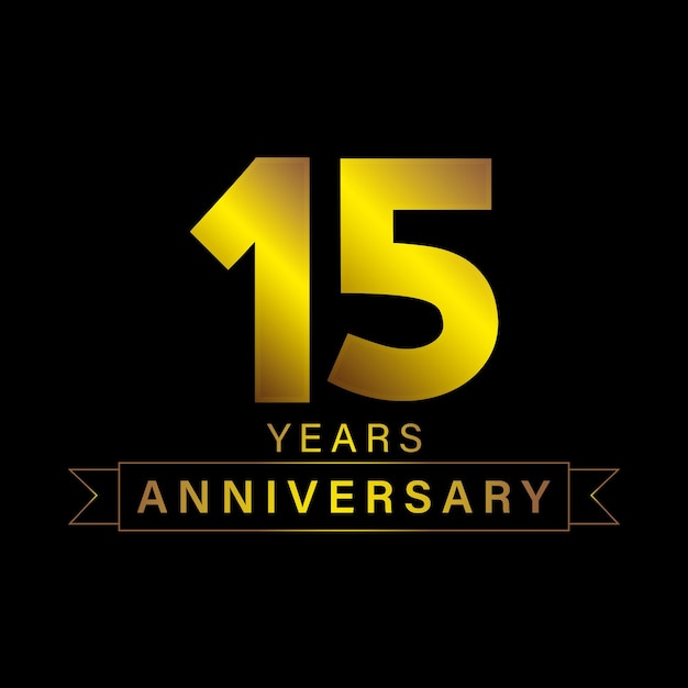 Logotipo de aniversario dorado vintage