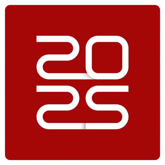 Logotipo del año 2025 con efecto sombra