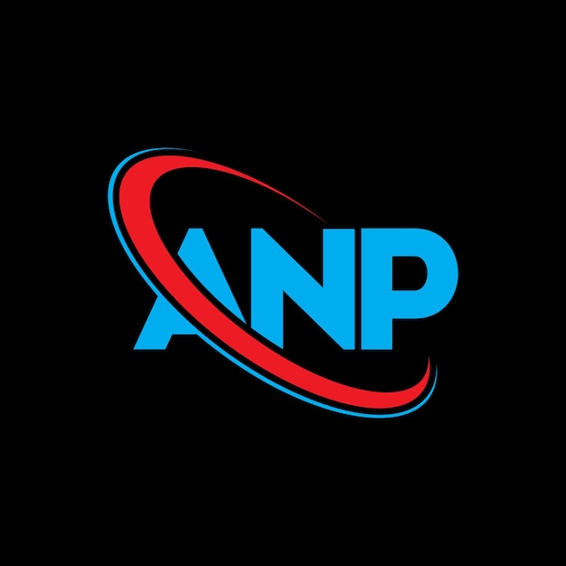 El logotipo de ANP, la letra ANP, el diseño del logotipo de la carta ANP, las iniciales del logotipo ANP vinculadas con un círculo y un monograma en mayúscula, el logotipo del tipo ANP para el negocio tecnológico y la marca inmobiliaria.