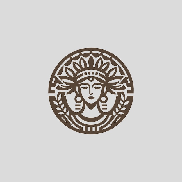 El logotipo de la antigua dama griega 3