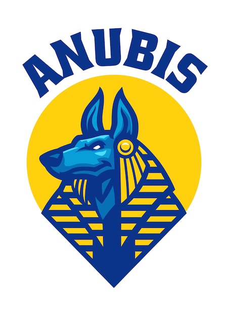 Vector logotipo de anubis head dios de egipto