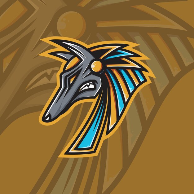 Vector logotipo de anubis mascot esport