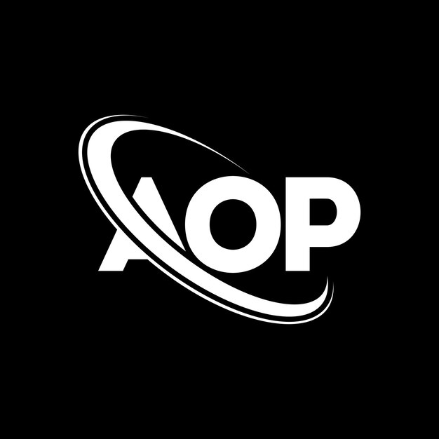 Logotipo AOP AOP letra AOP letra diseño de logotipo Iniciales AOP logotipo vinculado con círculo y mayúscula monograma logotipo AOP tipografía para negocios de tecnología y marca inmobiliaria