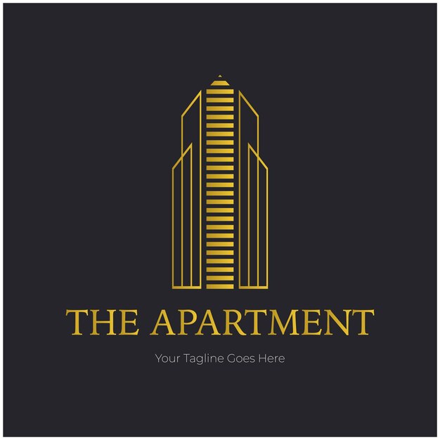 Logotipo de apartamento dorado