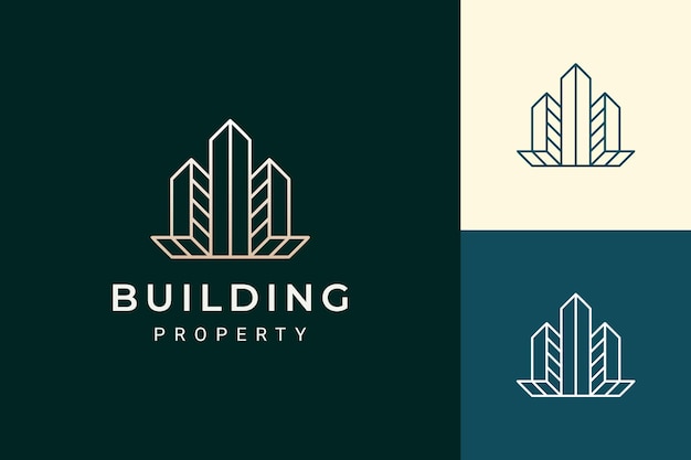 Logotipo de apartamento o inmobiliaria en forma de lujo y futurista