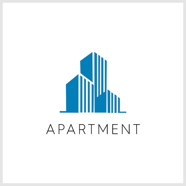 Logotipo de apartamentos con estilo moderno y creativo Premuim Vector