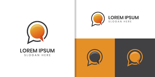Logotipo de aplicación de chat simple con diseño de logotipo de conversación de burbuja icono de burbuja ilustración símbolo de signo de comentario de vector aislado