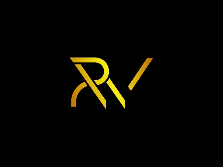 Vector logotipo para una aplicación móvil llamada rv