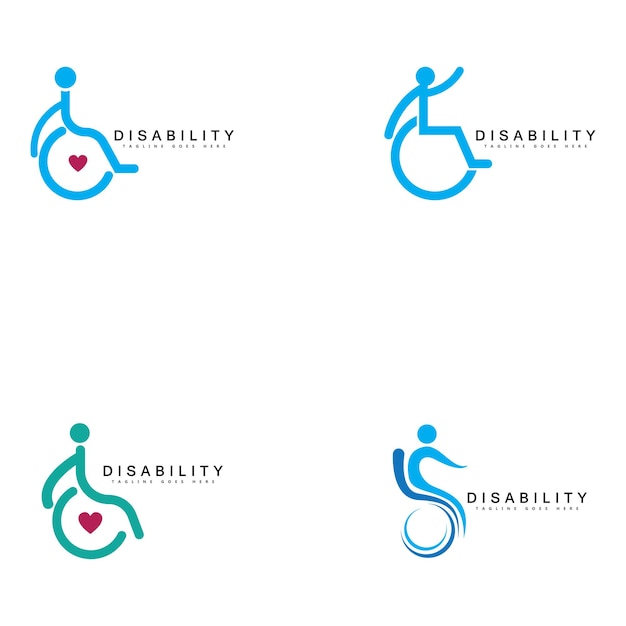 Vector logotipo de apoyo moderno para personas con discapacidad