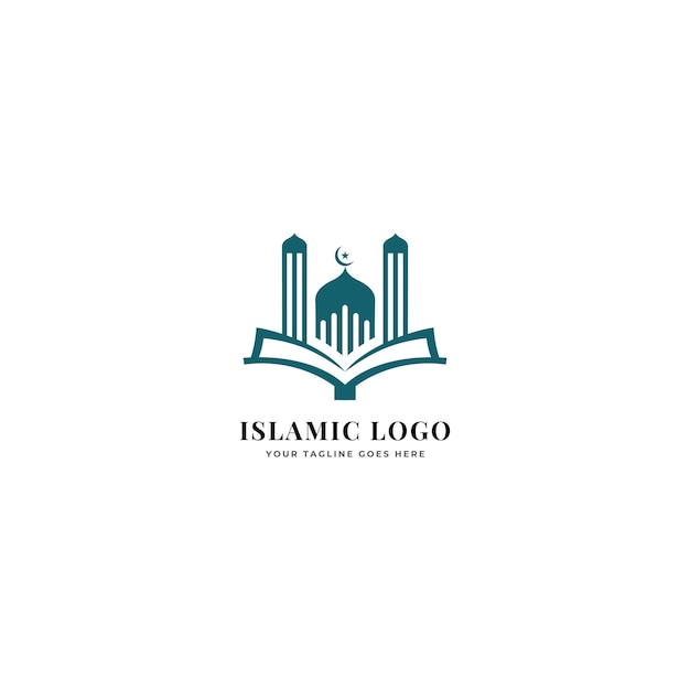 Logotipo de aprendizaje musulmán plantilla de logotipo de aprendizaje islámico Ilustración vectorial