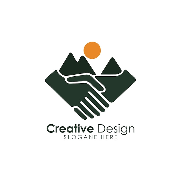 Logotipo de apretón de manos Dos manos hacen un trato Utilizable para logotipos de negocios y cooperación