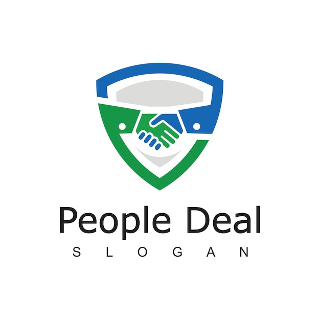 Logotipo de apretón de manos La gente trata aislada en fondo blanco Logotipo de negocios y cooperación