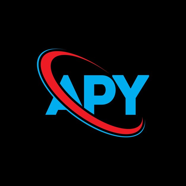 Logotipo APY letra APY letra diseño del logotipo Iniciales APY logotipo vinculado con círculo y mayúscula monograma logotipo APY tipografía para negocios de tecnología y marca inmobiliaria