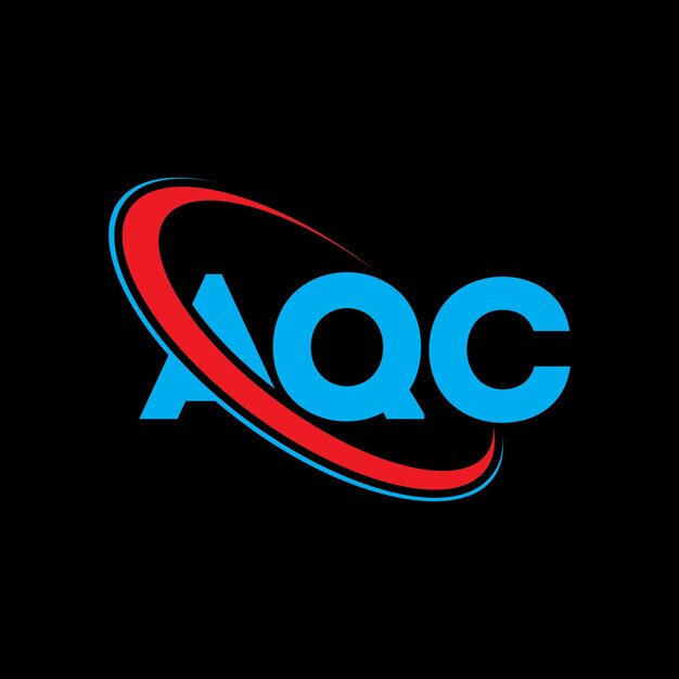 El logotipo de AQC, la letra AQC, el diseño del logotipo, las iniciales, el logotipo AQC vinculado con un círculo y un monograma en mayúsculas, la tipografía AQC para el negocio tecnológico y la marca inmobiliaria.