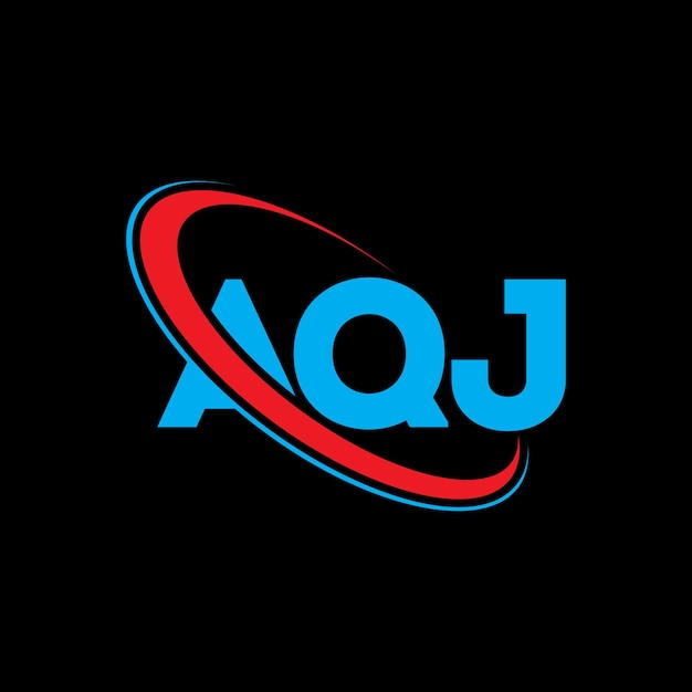 El logotipo de AQJ, la letra AQJ, el diseño del logotipo de la carta AQJ, las iniciales del logotipo AQJ vinculadas con un círculo y un monograma en mayúscula, el logotipo de QJ, la tipografía para el negocio tecnológico y la marca inmobiliaria.