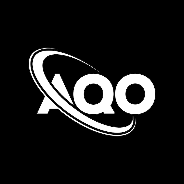 El logotipo de AQO, la letra AQO, el diseño del logotipo, las iniciales, el logotipo AQO vinculado con un círculo y un monograma en mayúsculas, la tipografía AQO para el negocio tecnológico y la marca inmobiliaria.