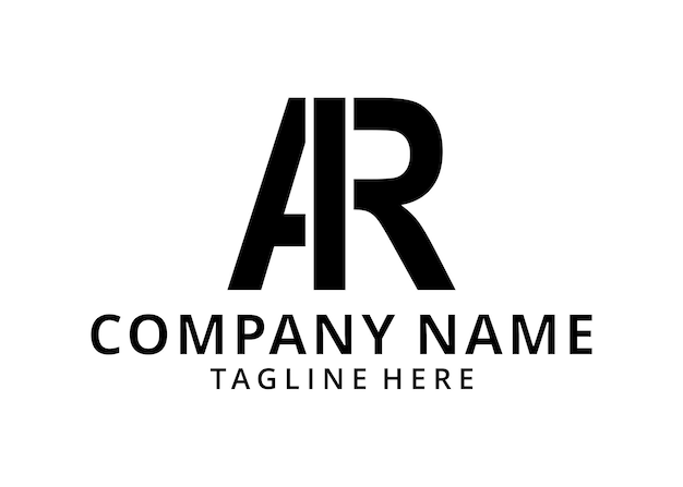 Logotipo de ar con la letra r sobre un fondo blanco