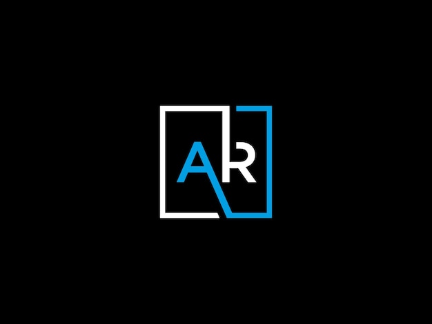 Logotipo de ar sobre un fondo negro