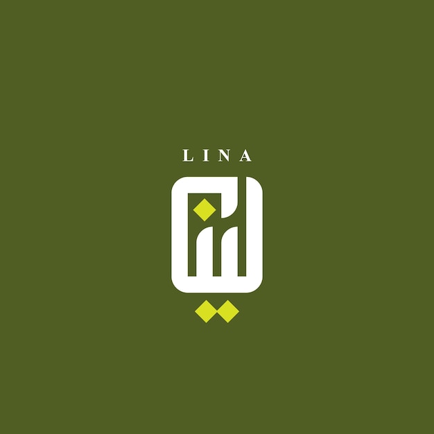 El logotipo árabe en la tipografía del nombre de LINA en lengua árabe